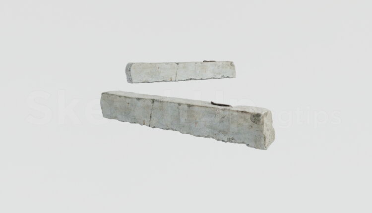 21580. Ruin Concrete Column Block With Exposed Rebar Sketchup Model Download (1)