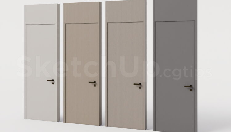 21583. Modern Interior Wooden Door Set Sketchup Model Download (2)
