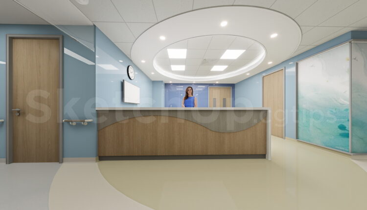 21592. Healthcare Waiting Area & Reception Desk Sketchup Model Download (1)