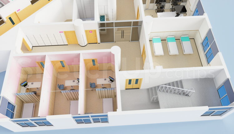 21598. Hospital Interior Design 3d Model – Sketchup Medical Clinic Layout Download (5)