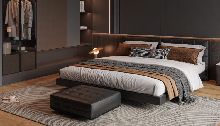 21602. Modern Dark Master Bedroom Interior Scene Sketchup Model Download By Tran Nam (10)