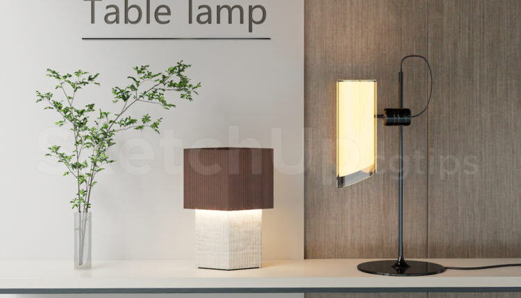 21607. Contemporary Decorative Table Lamps Collection 3d Sketchup Model Download (1)