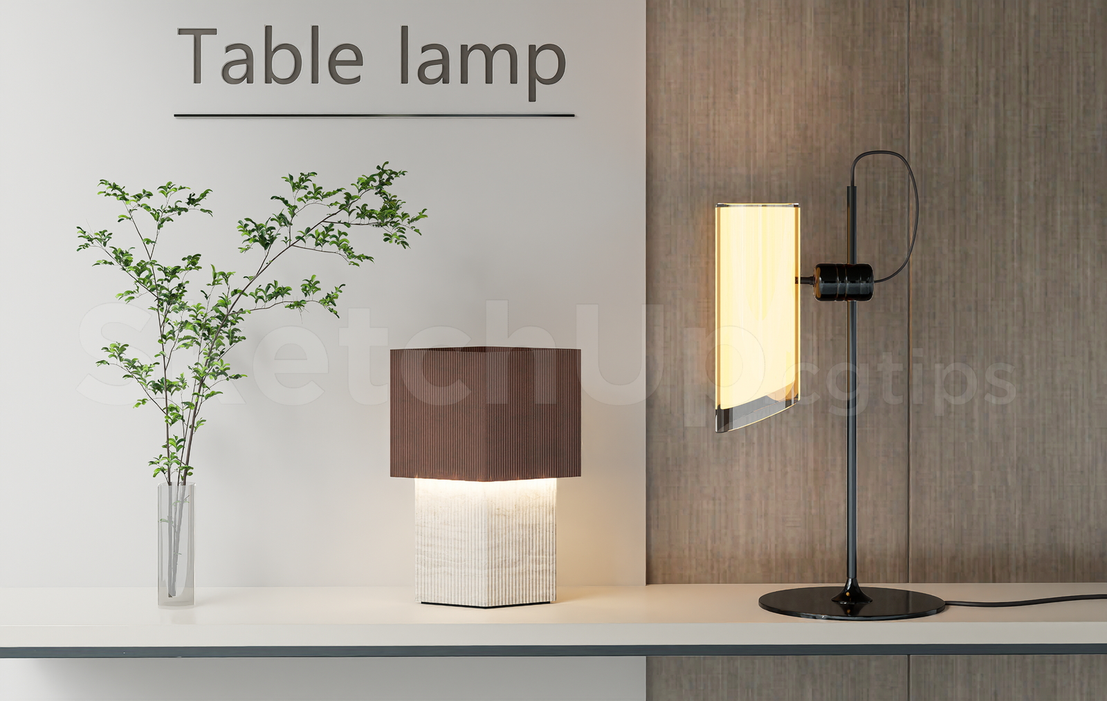 21607. Contemporary Decorative Table Lamps Collection 3d Sketchup Model Download (1)
