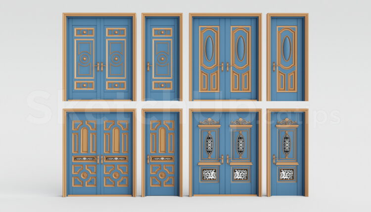 21609. European Classic Interior Door Collection Sketchup Model Free Download (1)
