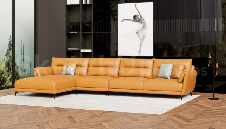 21620. Modern Leather Sectional Sofa 3d Model – Free Download (1)