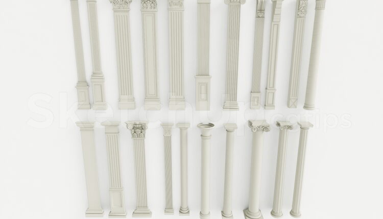 21621. Classic And Neoclassical Column Collection Sketchup Model Free Download (2)