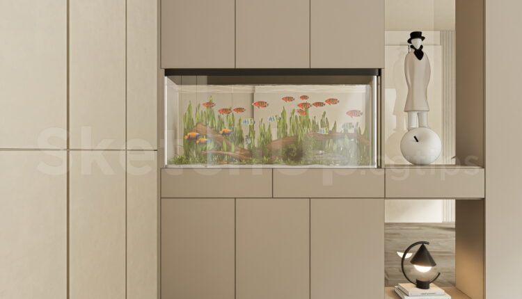21624. Modern Interior Wall Aquarium Fish Tank 3d Sketchup Model Download (2)