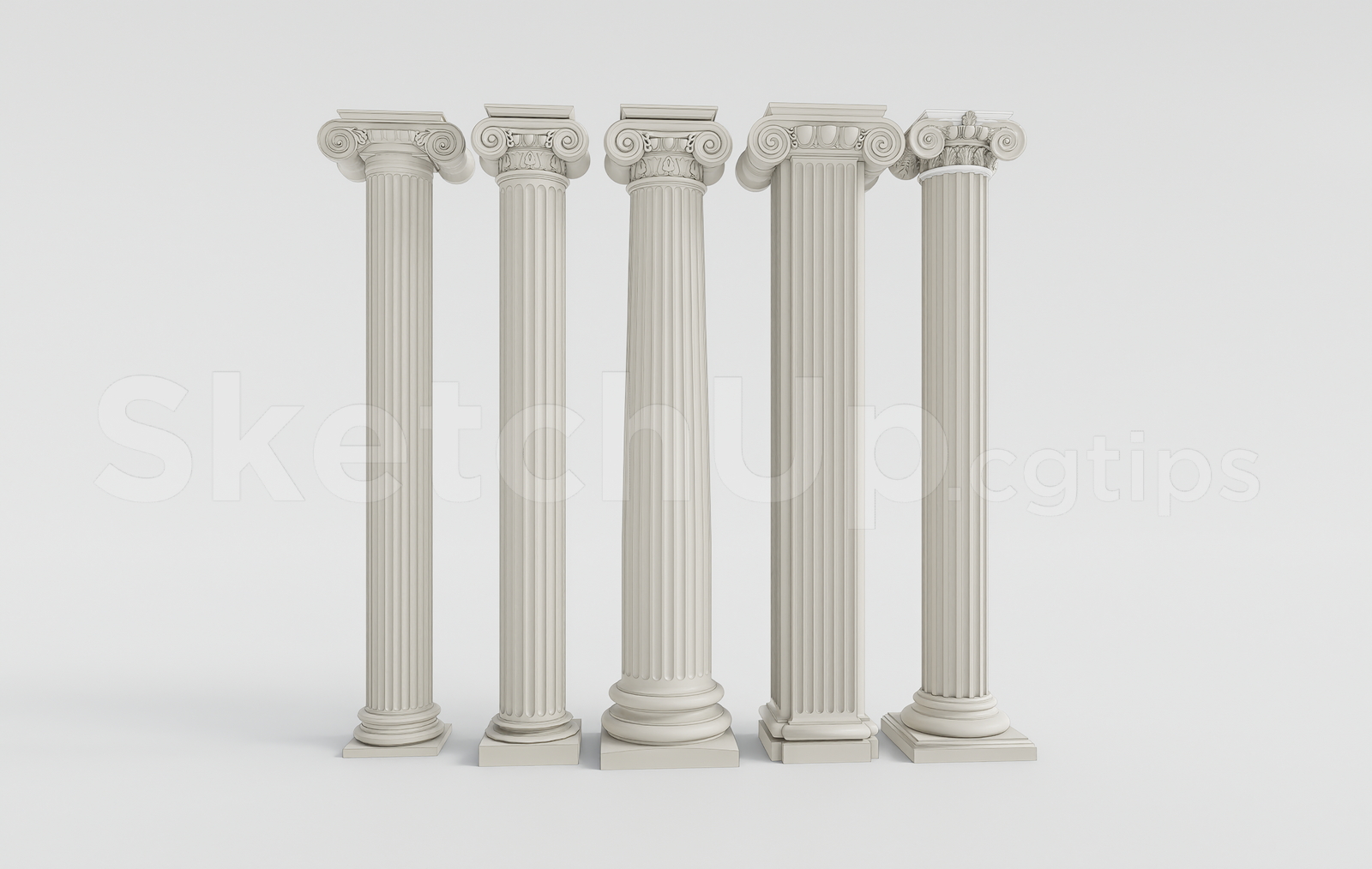 21633. Classic Ionic Columns Collection Sketchup Model Download (1)