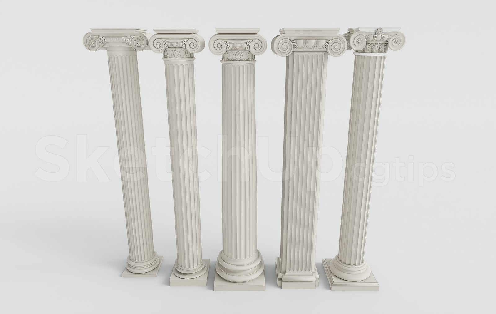 21633. Classic Ionic Columns Collection Sketchup Model Download (2)