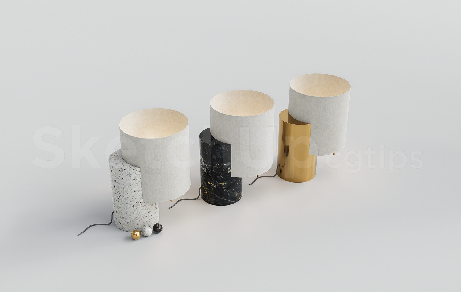 21637. Modern Luxury Table Lamp Collection For Sketchup Download (1)