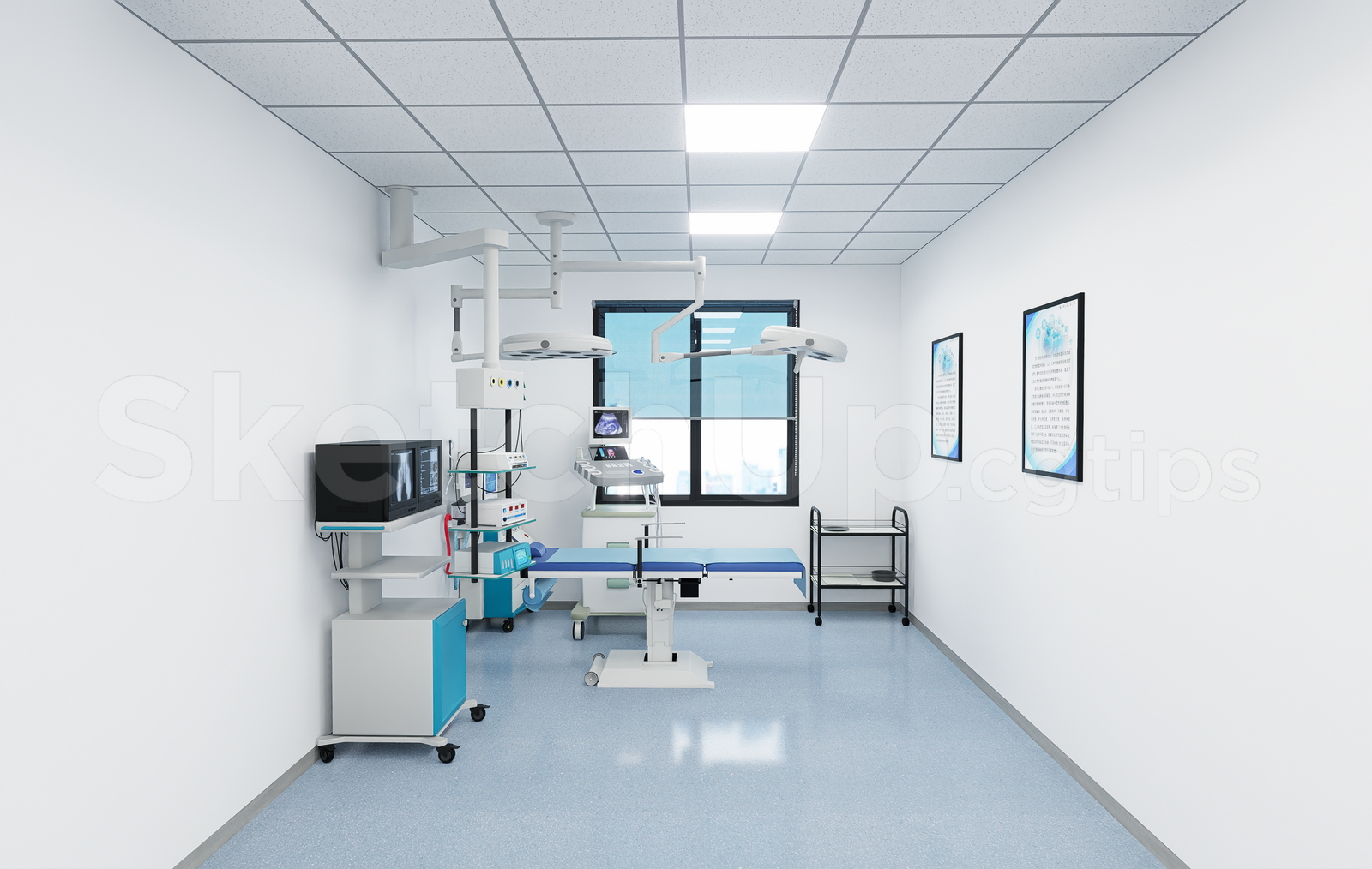21642. Modern Hospital Operating Room Interior Sketchup Model Download (1)