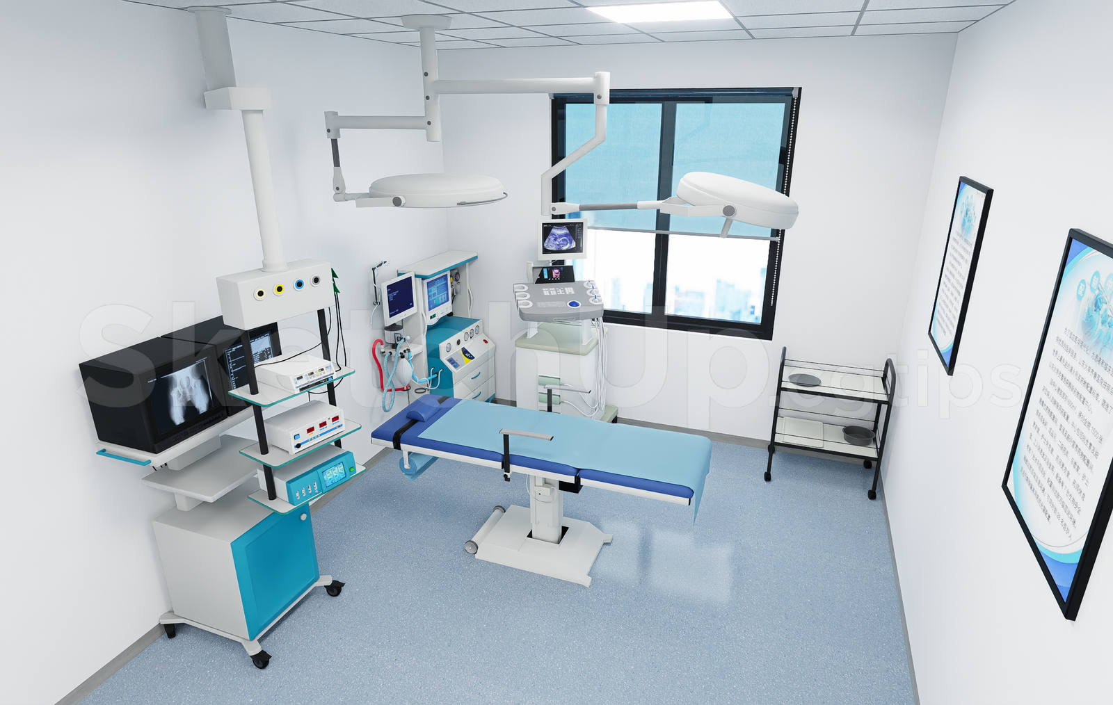 21642. Modern Hospital Operating Room Interior Sketchup Model Download (2)