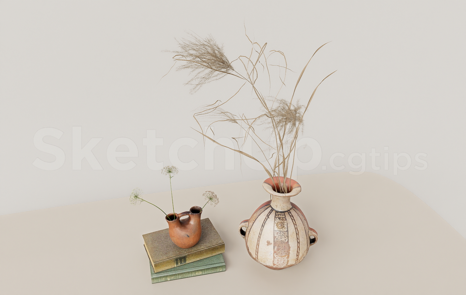 21680. Wabi Sabi Ceramic Vase Decorative Set Sketchup Model Download (2)