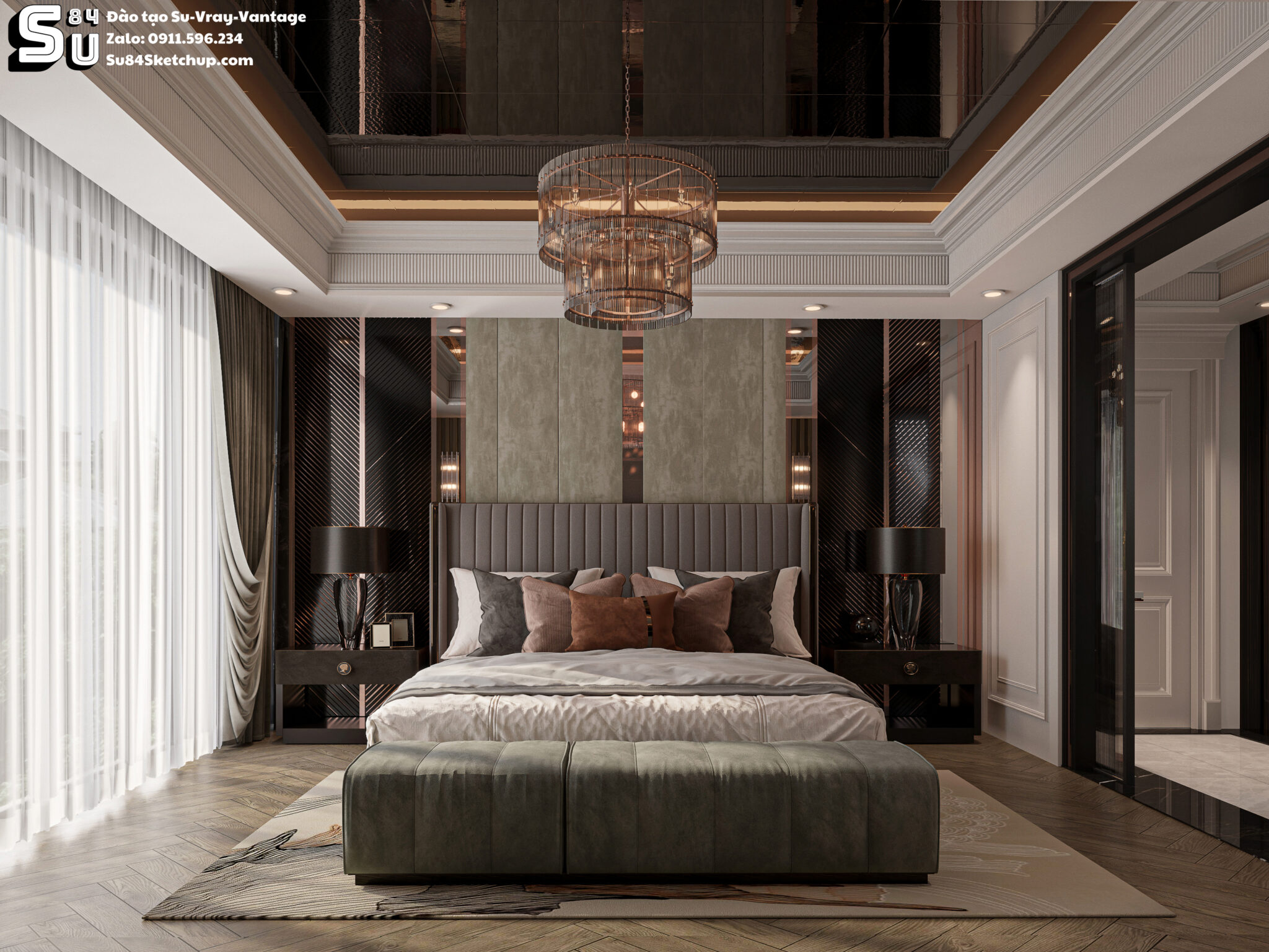 21691. Luxury Master Bedroom Interior Design - SketchUp 3D Model Download