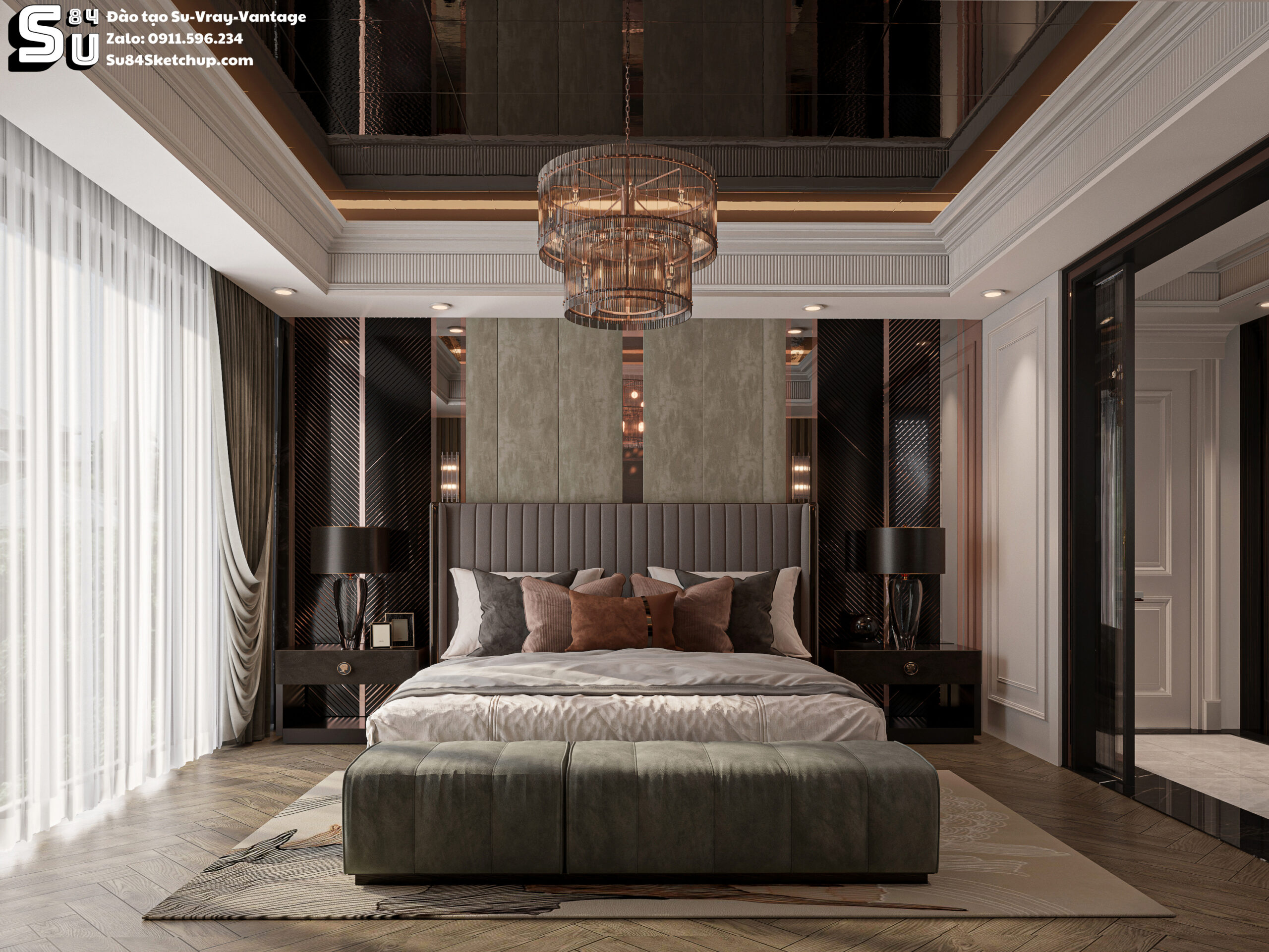 21691. Luxury Master Bedroom Interior Design - Sketchup 3d Model Download (1)