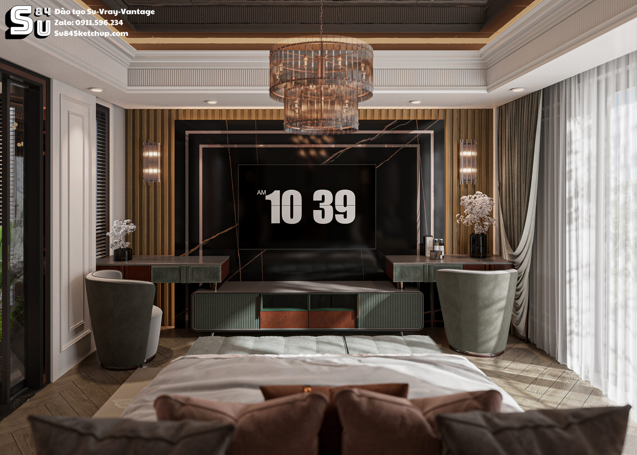 21691. Luxury Master Bedroom Interior Design - SketchUp 3D Model Download