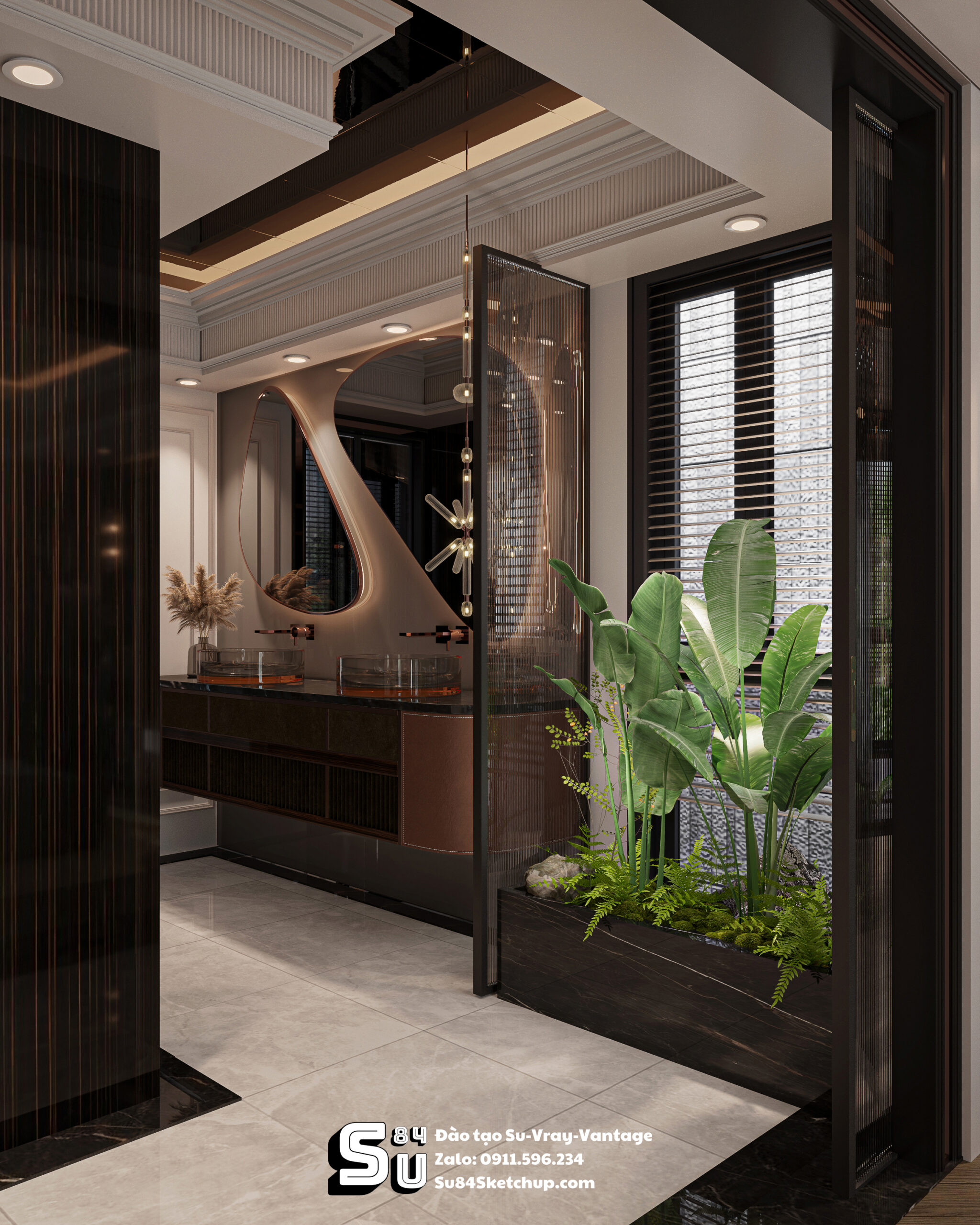 21691. Luxury Master Bedroom Interior Design - Sketchup 3d Model Download (5)