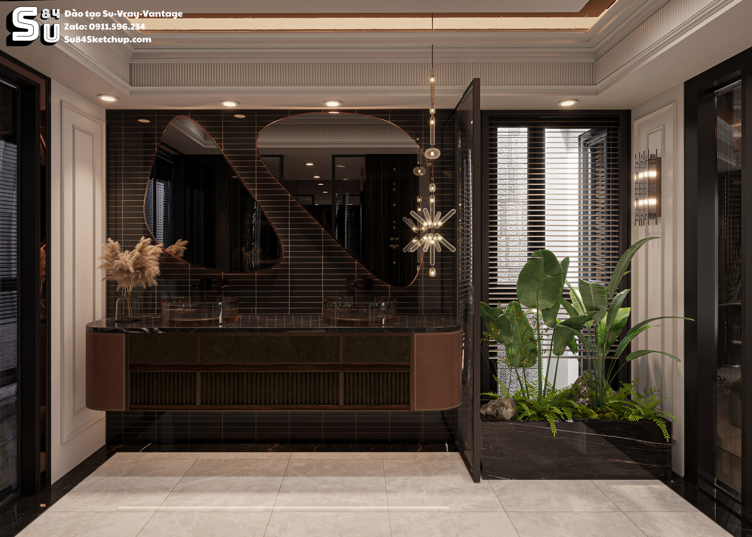 21691. Luxury Master Bedroom Interior Design - Sketchup 3d Model Download (9)