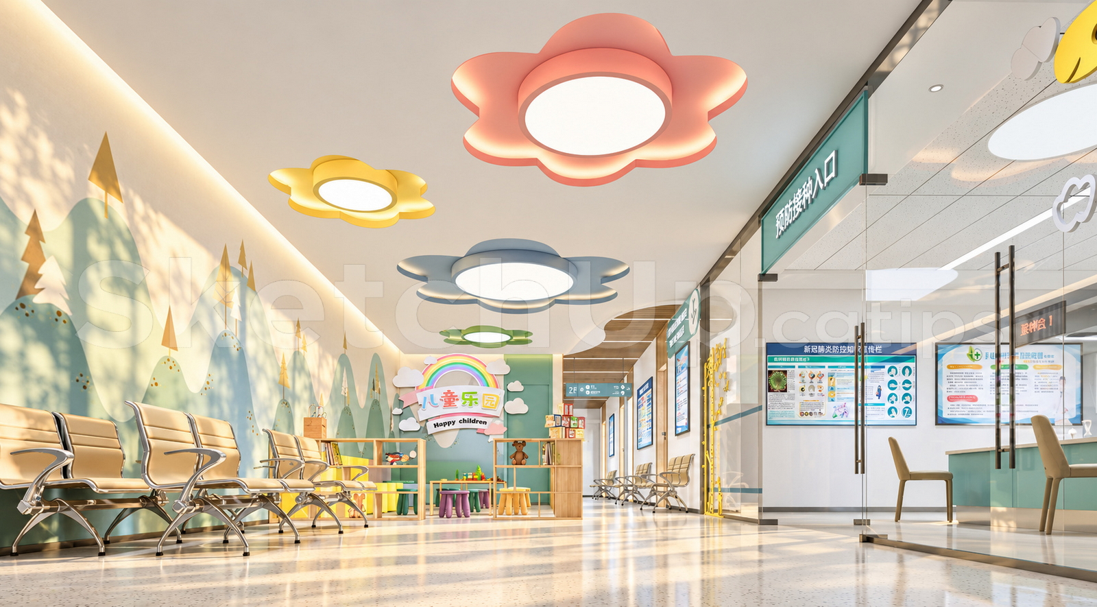 21693. Modern Pediatric Clinic Waiting Area Interior - 3d Model Sketchup Download