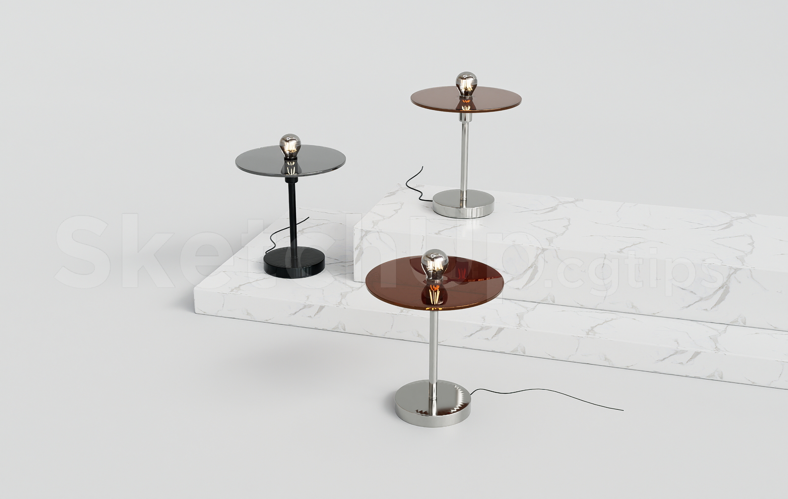 21700. Modern Minimalist Table Lamp Set Sketchup Model Download (2)