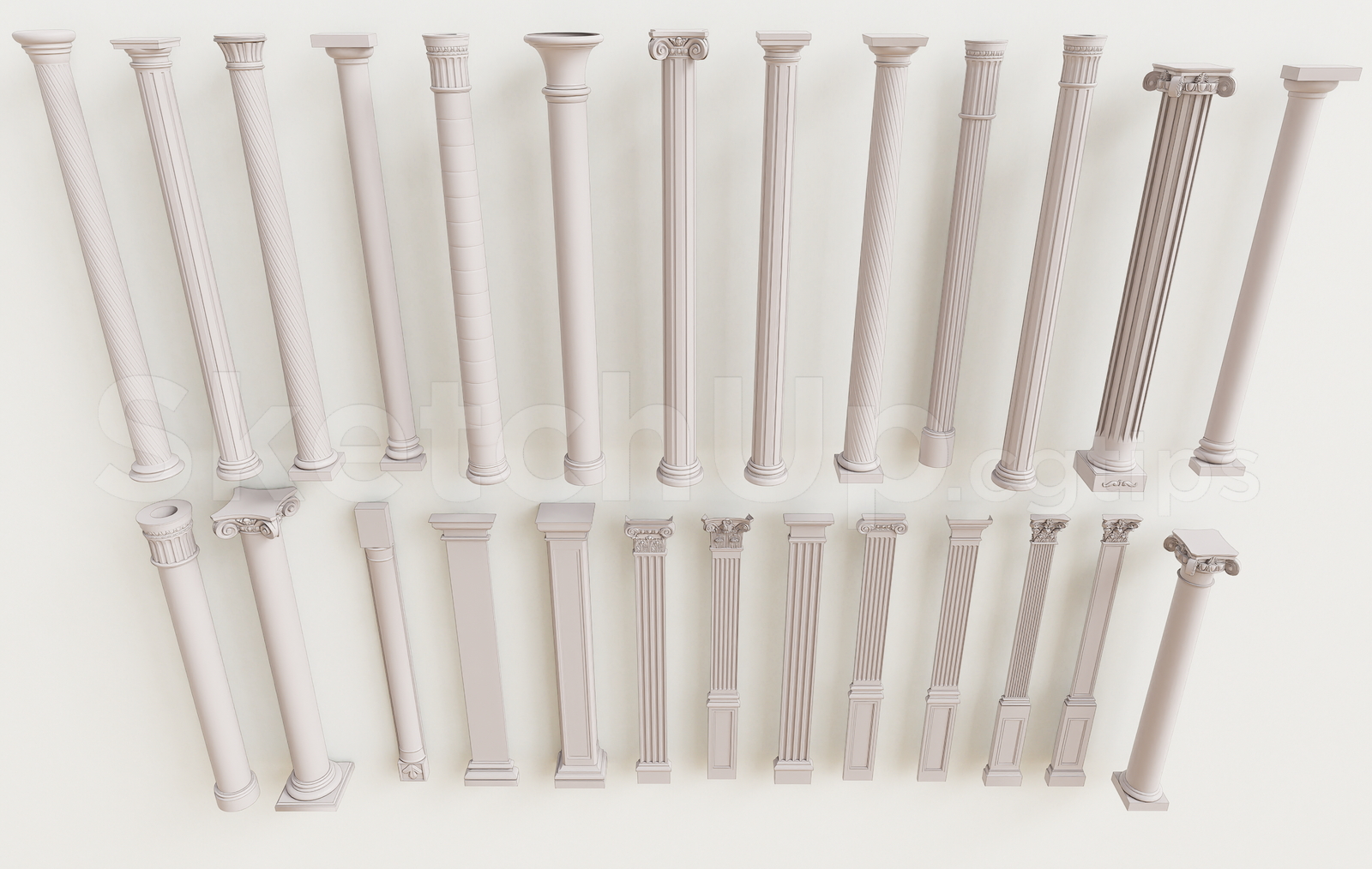 21704. Neoclassical Roman And Greek Columns Collection – Sketchup Model Download (2)