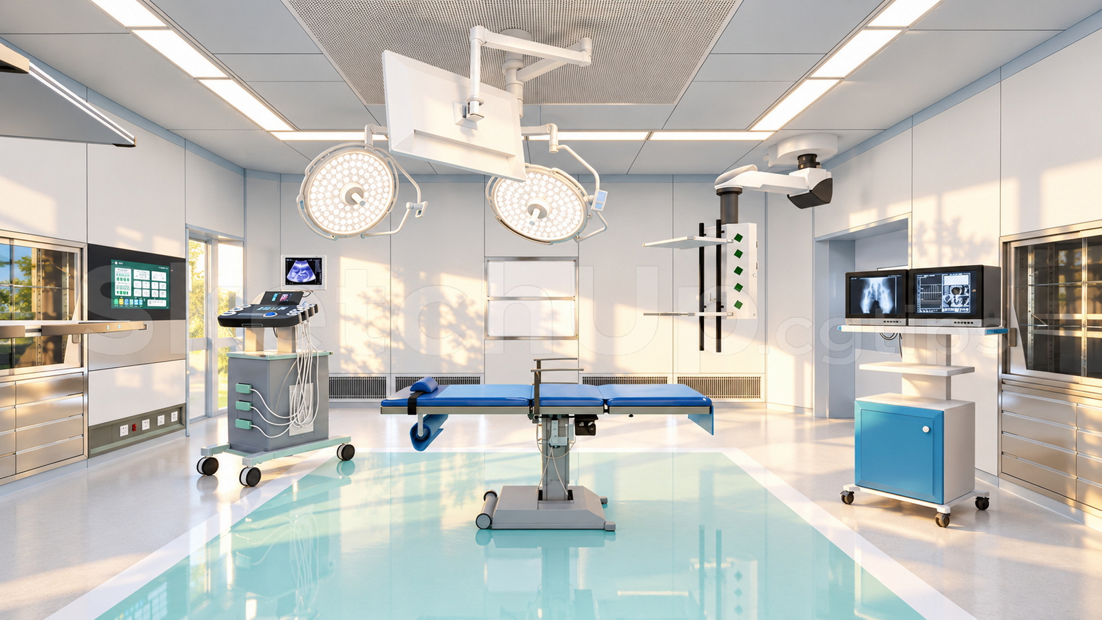 21705. Hospital Operating Theater Scene 3d Model – Free Download