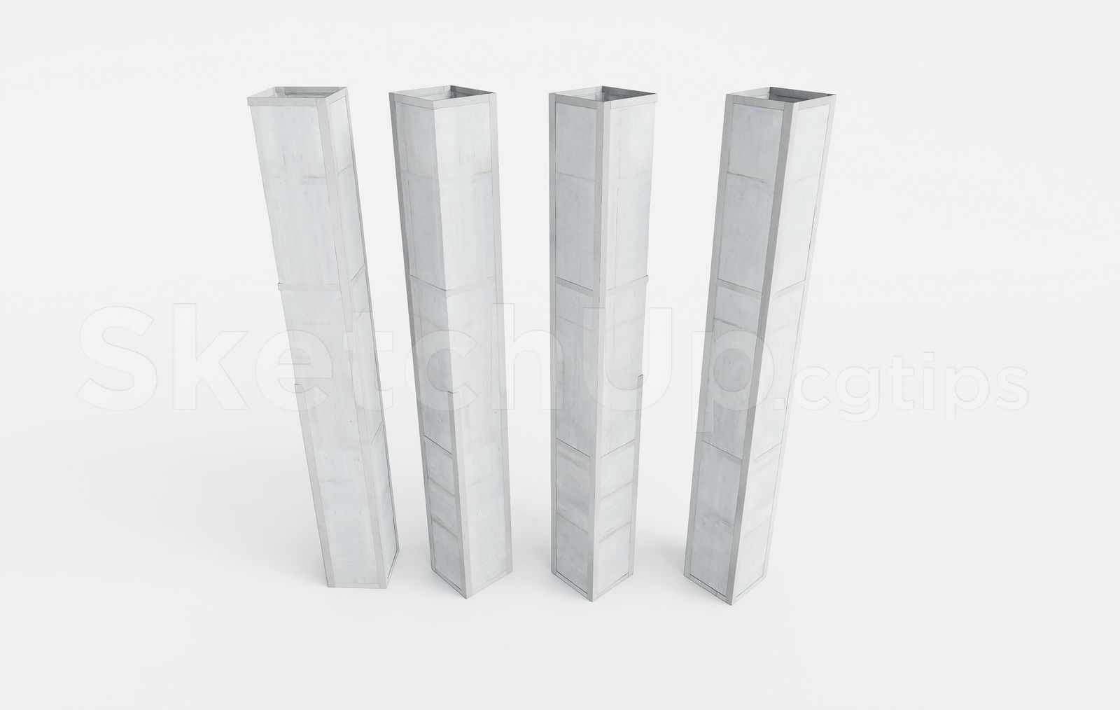 21710. Square Concrete Structural Column Pack – Sketchup Model Download (1)