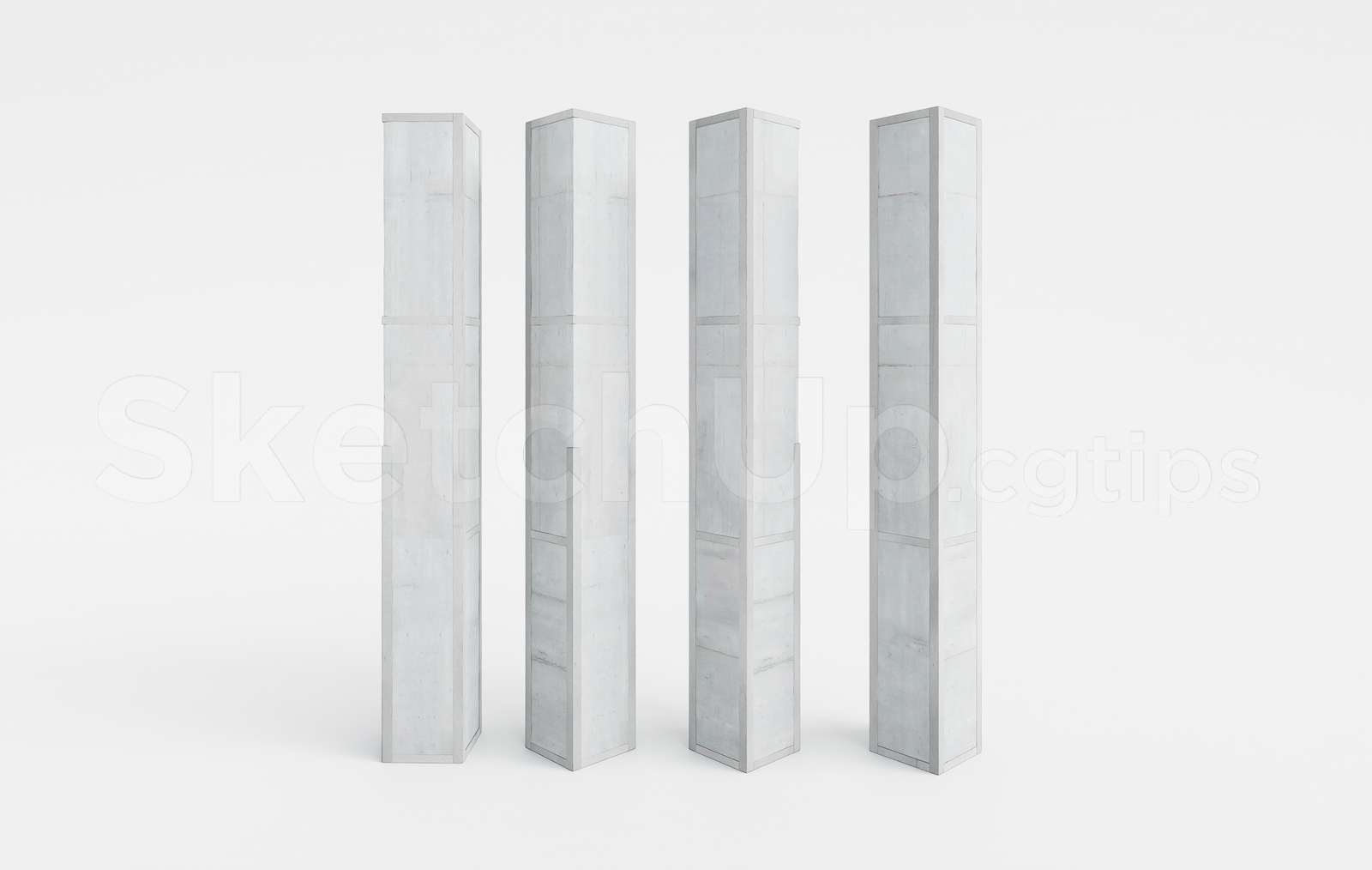 21710. Square Concrete Structural Column Pack – Sketchup Model Download (2)