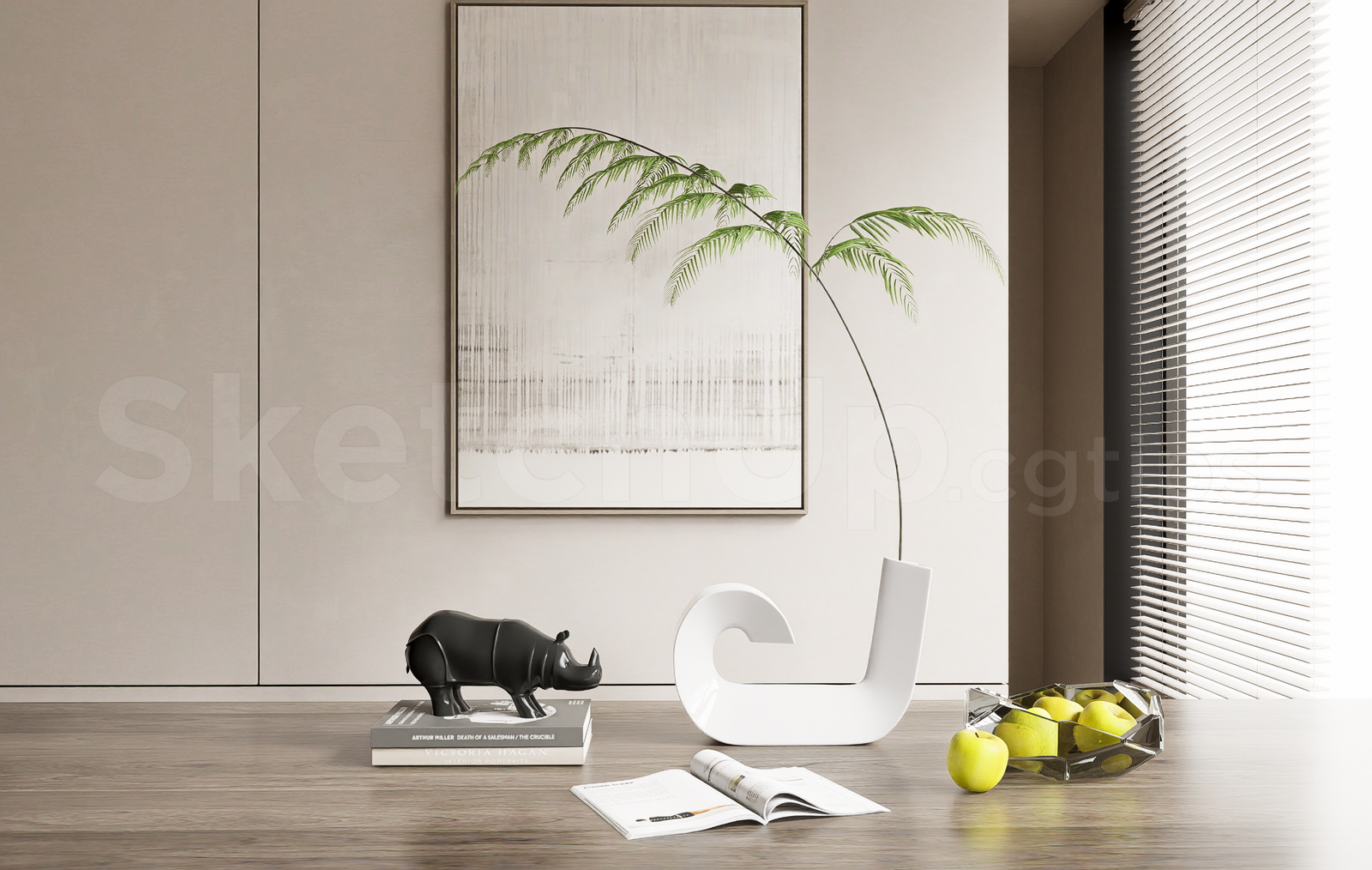 21713. Modern Interior Table Decorative Assets Set – Free Sketchup Download (1)