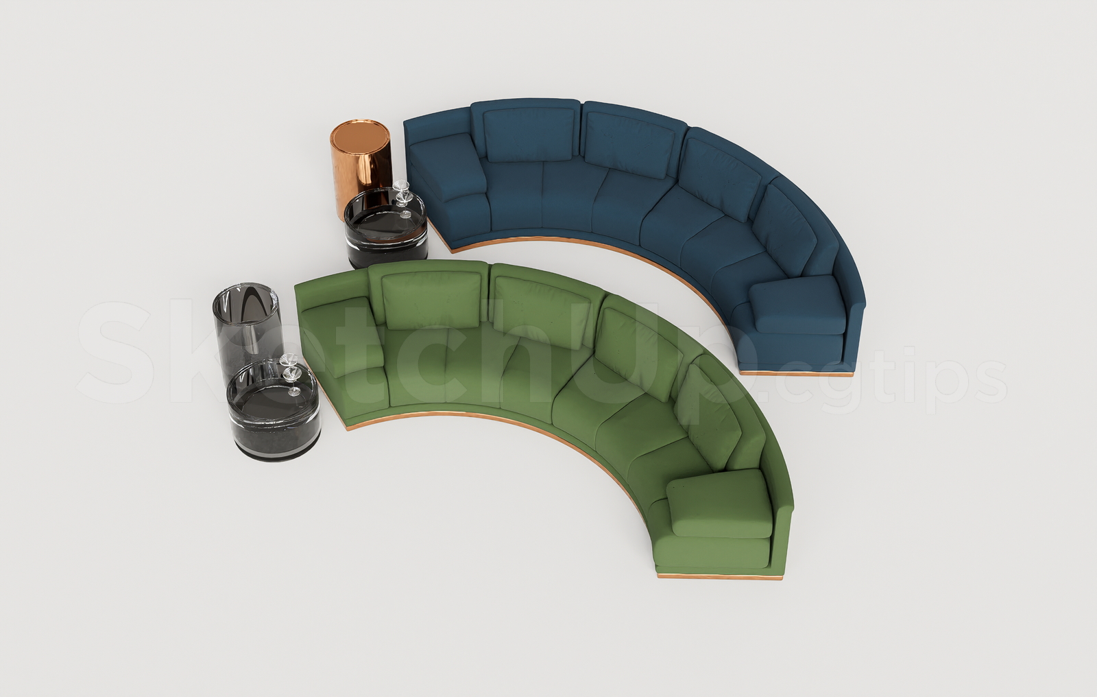 21714. Modern Curved Modular Sofa 3d Model For Sketchup Download (1)