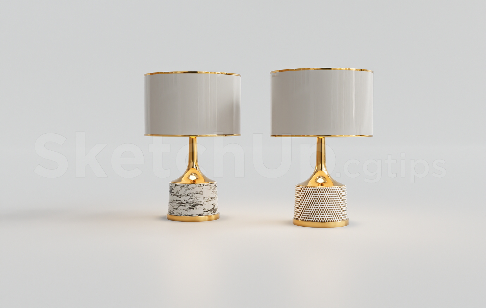 21716. Modern Luxury Table Lamp Collection – Free Sketchup Download (1)