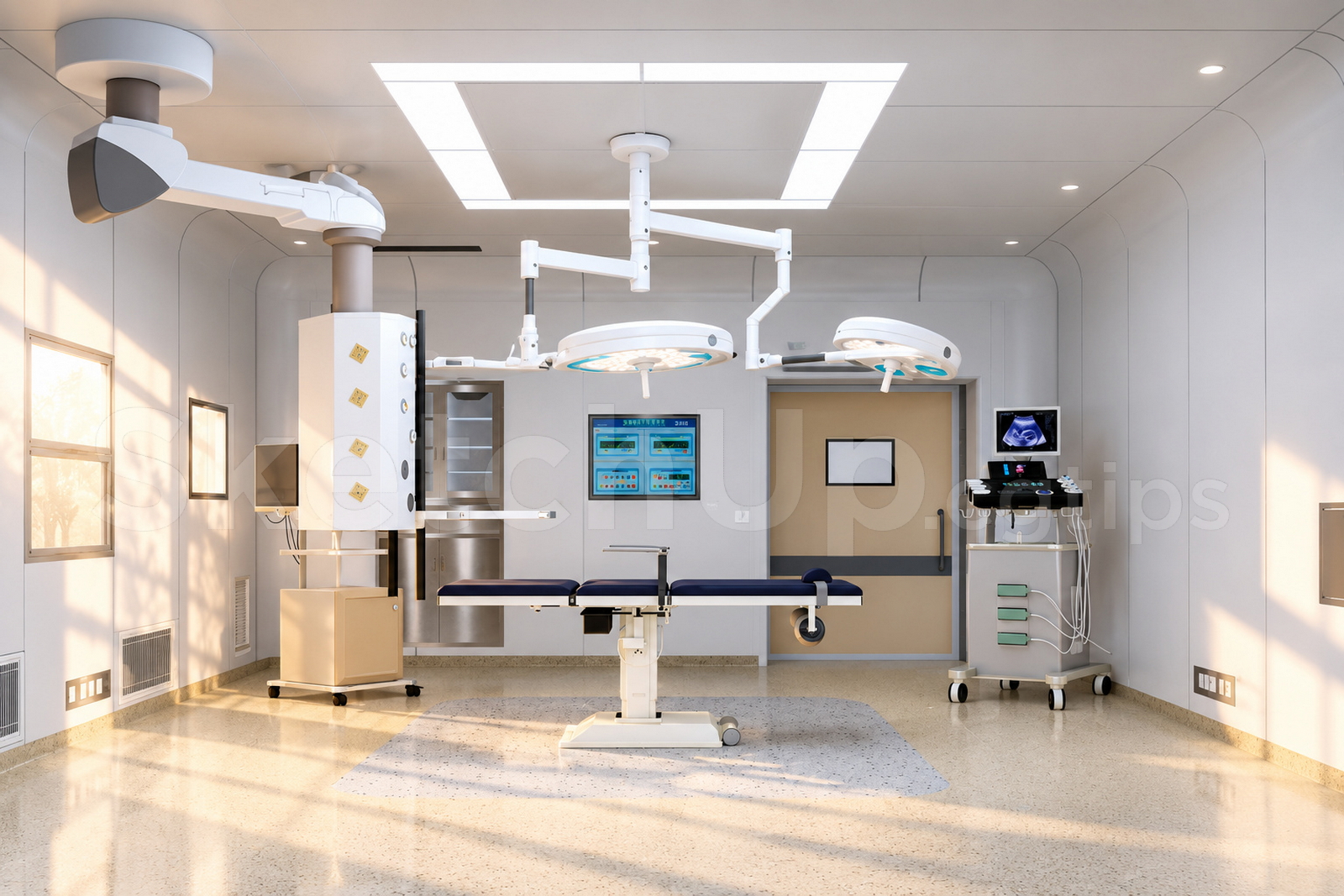 21745. Modern Hospital Operating Room Interior 3d Model Sketchup Download